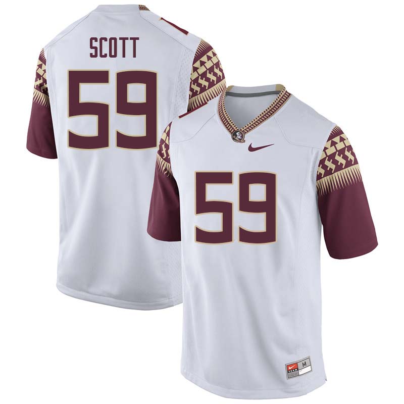 Men #59 Brady Scott Florida State Seminoles College Football Jerseys Sale-White